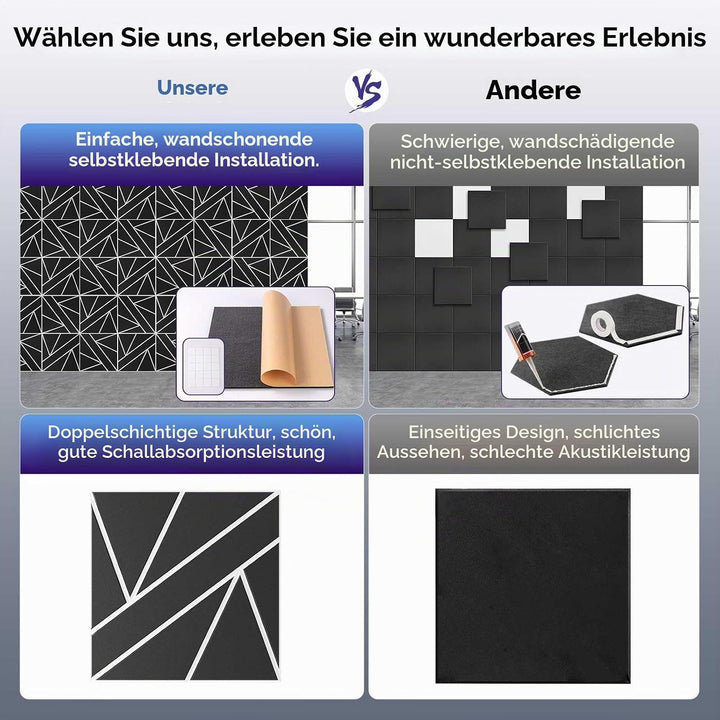 2-lagige schalldichte Wandpaneele, 30,5 x 30,5 x 1,1 cm, schalldichte Schaumstoffplatten für Wände,