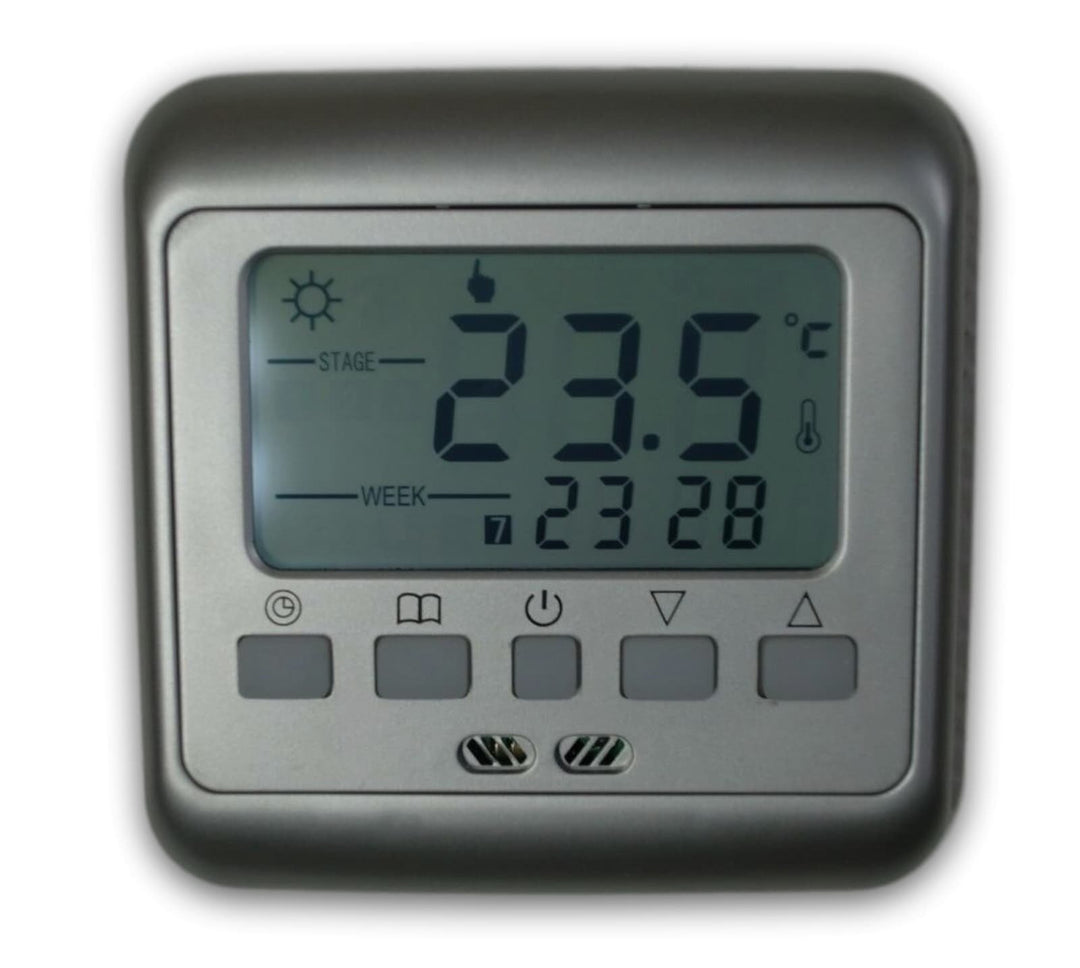 SM-PC®, Raumthermostat Thermostat Silber programmierbar Digital weisse Hintergrundbeleuchtung #860