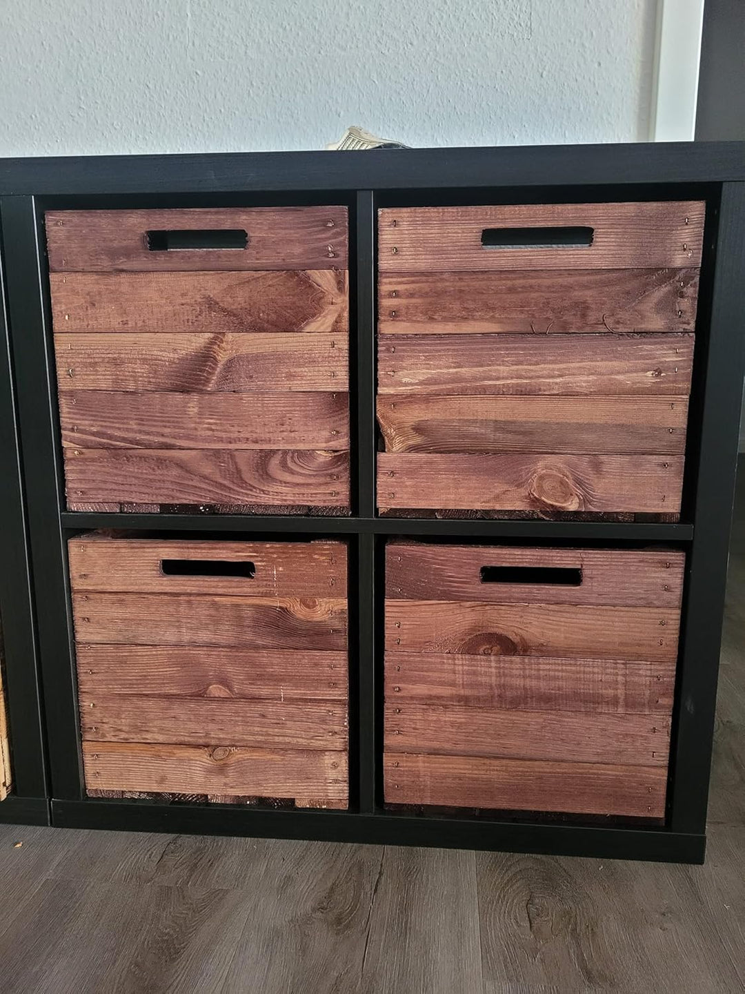Holzkiste Aufbewahrungskiste Einschubkiste Schubladenbox Vintage Ocker passend für alle Kallaxregale