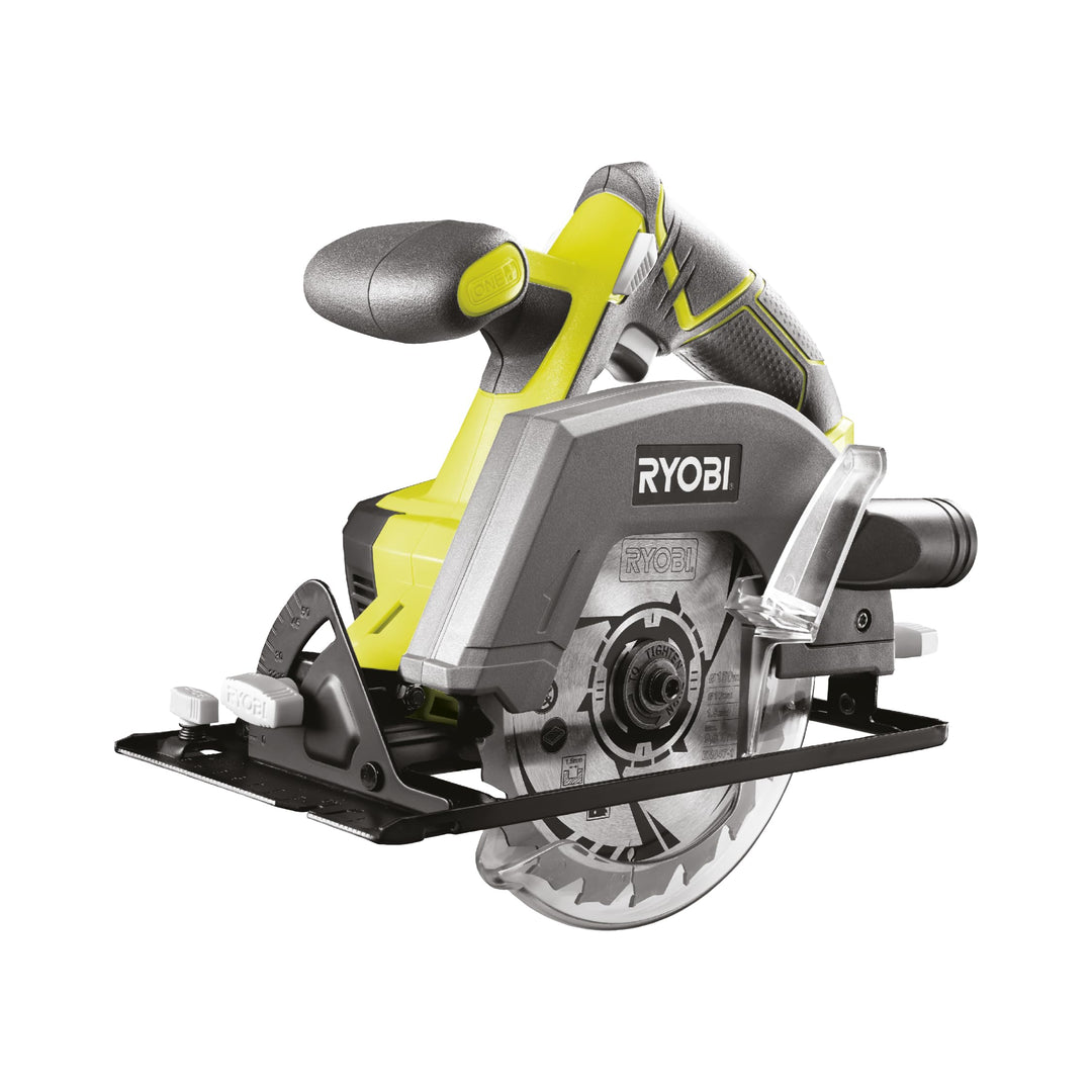 RYOBI 18 V ONE+ Akku-Handkreissäge R18CSP-0, 150 mm Sägeblatt, werkzeuglose Einstellung, präzise Sch