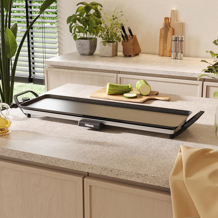 Tristar Tischgrill slim L - Grosse Backfläche von 70 x 23 cm - Einstellbarer Thermostat - Antihaftbe