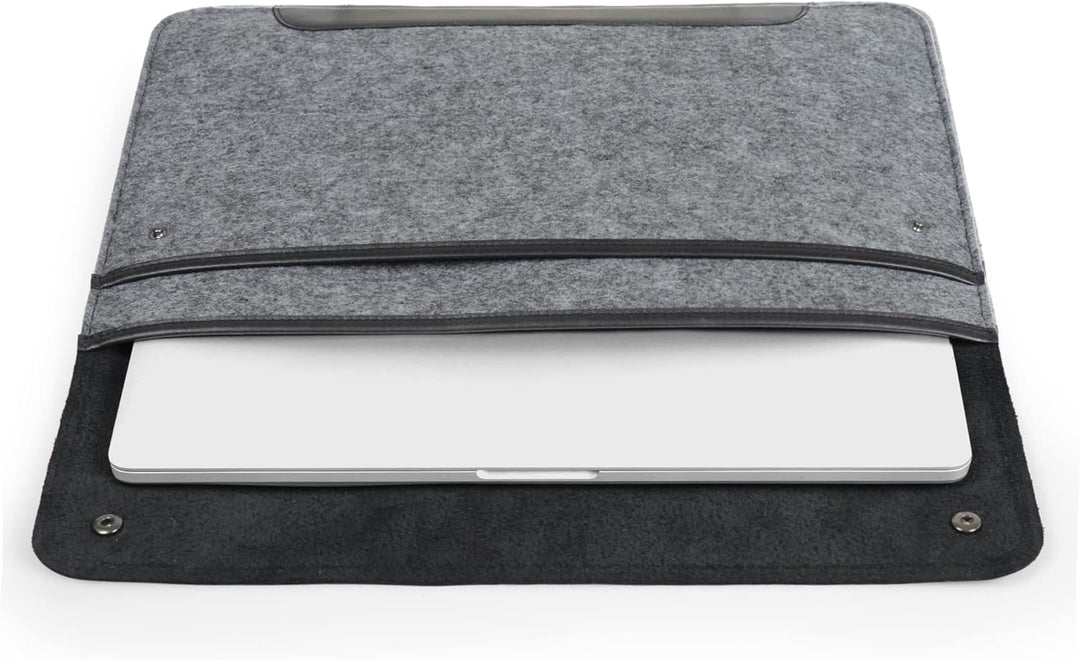 MegaGear MacBook-Tasche aus echtem Leder und Fleece, Laptop-Hülle für MacBook Pro und MacBook Air Hü