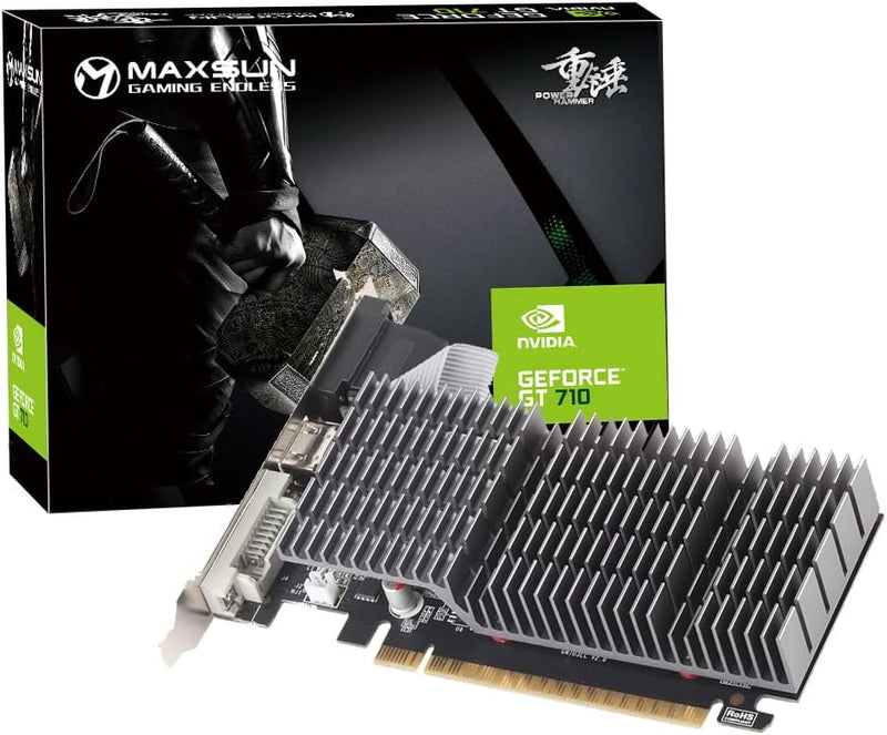 MAXSUN Nvidia Grafikkarte GEFORCE GT 710 1 GB, Low Profile Grafikkarte, GPU, geringer Verbrauch Pass