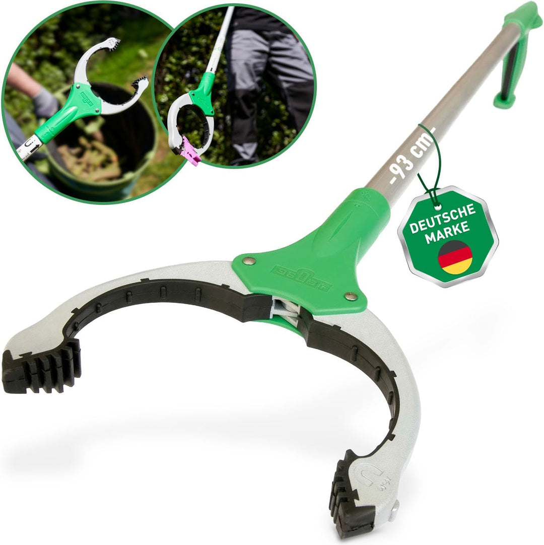 UNGER NiftyNabber Trigger Allzweckgreifer (93 cm lang, Müllzange, mit Magnetspitze, Greifkopf 360° d