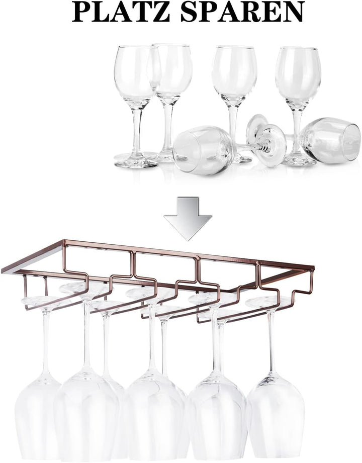 FOMANSH Weinglashalter unter dem Schrank, Gläserhalterung für Weingläser Stielgläser, hängender Wein