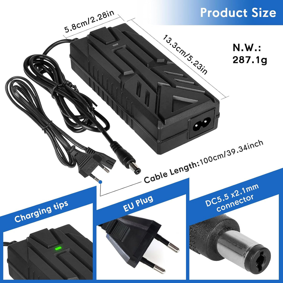 Ladegeräte für Scooter，42V 2A E Scooter Ladegeräte，Hoverboard Ladekabel，18V-36V Universal Elektrorol