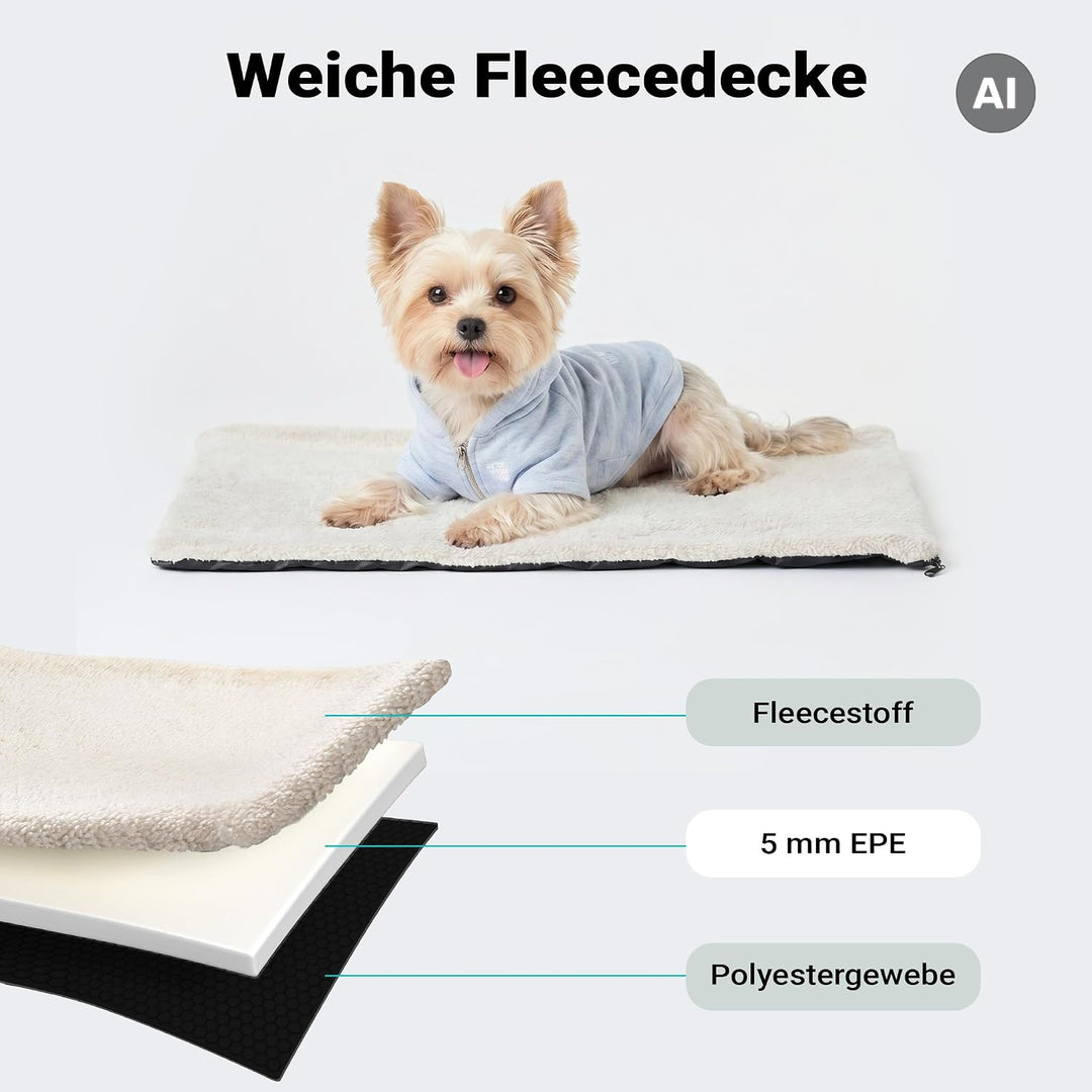 Fudajo Faltbare Transportbox für Haustiere, Grösse L (70x52x50 cm), mit Tragegriff und Liegedecke L