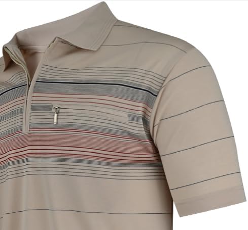Soltice Poloshirts Herren Kurzarm, Gestreifte Polohemden mit Brusttasche, Blousonshirts aus Baumwoll