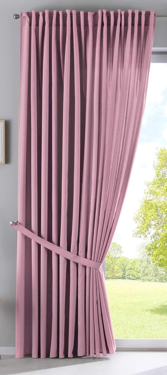 2er Set Vorhänge Verdeckte Schlaufen Cationic »JENA« HxB 250x300 cm Altrosa Blickdicht Leinen Optik