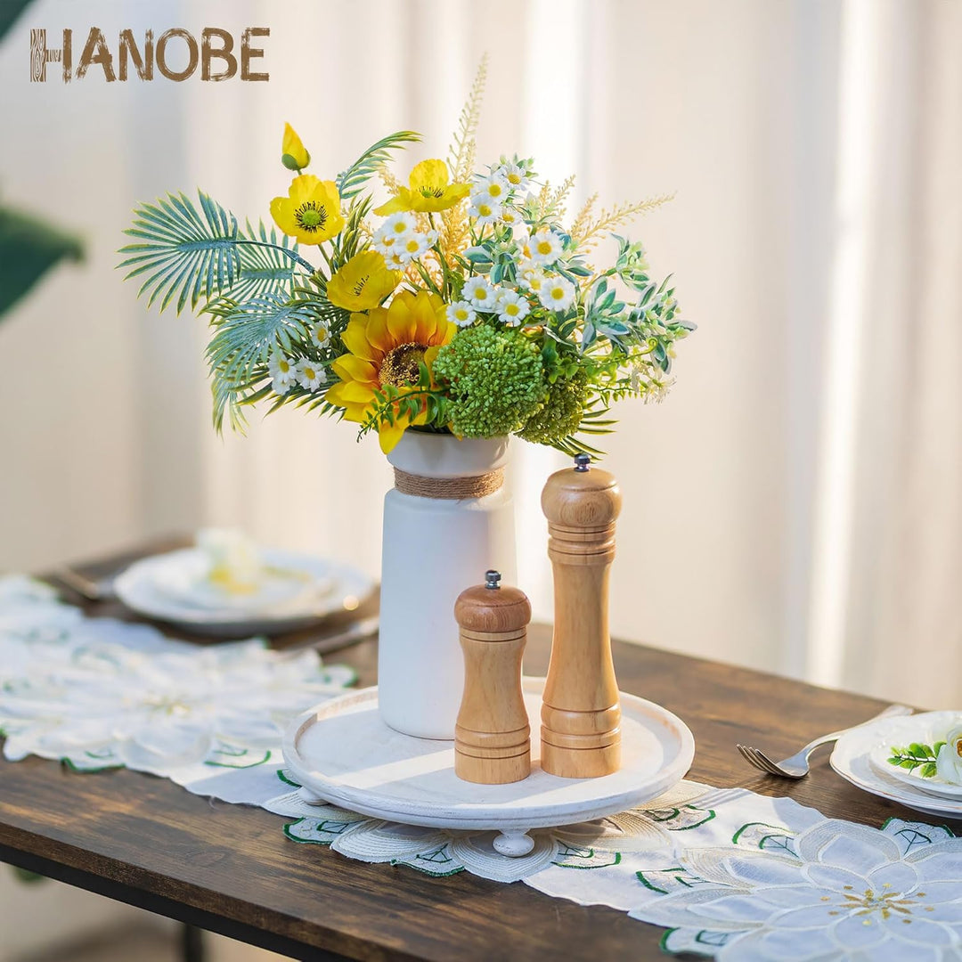 Hanobe Deko Tablett Rund Holz: Weiss Gewaschen Dekoteller mit Füssen | Vintage shabby chic deko, hol