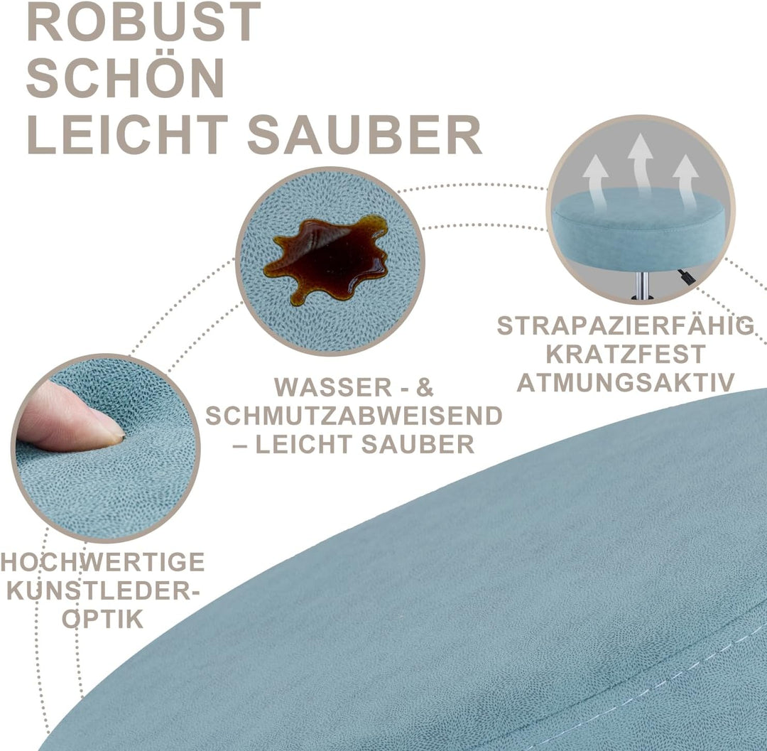 Zedelmaier Rollhocker höhenverstellbar, Bürohocker mit Gummirollen, 360° drehbar Hocker mit Rollen &