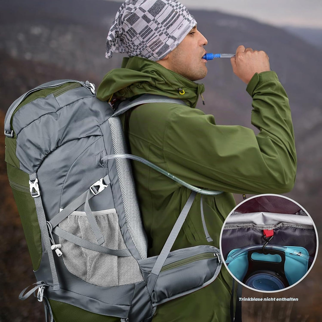 HOMIEE Wanderrucksack 50L, Herren Damen Wasserdichter Trekkingrucksack Reiserucksack Outdoor Wandern