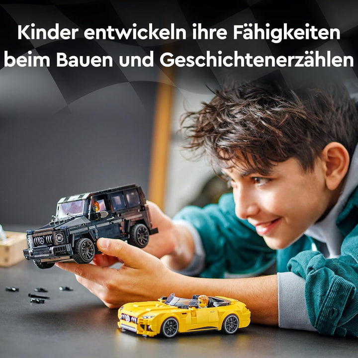 LEGO Speed Champions Mercedes-AMG G 63 &amp; Mercedes-AMG SL 63, Bauset mit 2 Spielzeug Autos und 2 Fahr
