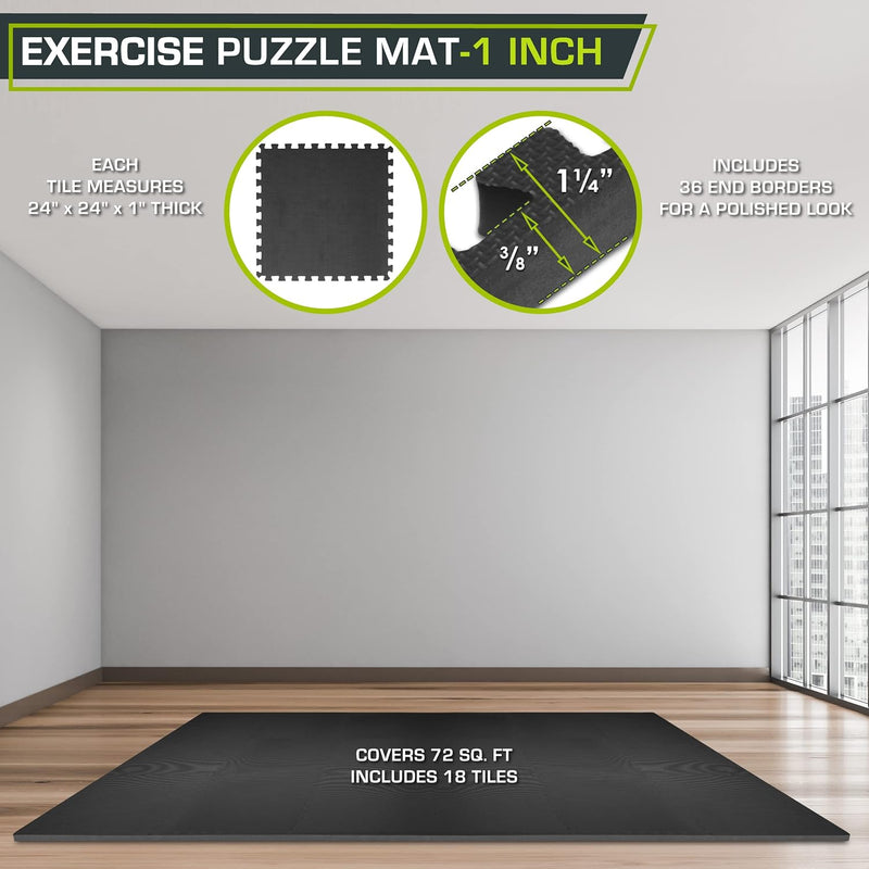 Prosource Fit Extra dicke Puzzle-Übungsmatte, 1,9 cm oder 2,5 cm, EVA-Schaum, ineinandergreifende Fl