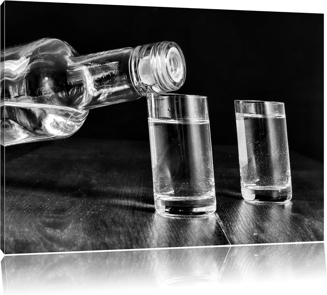 Pixxprint Vodka Whisky Party als Leinwandbild/Grösse: 100x70 cm/Wandbild/Kunstdruck/fertig bespannt,