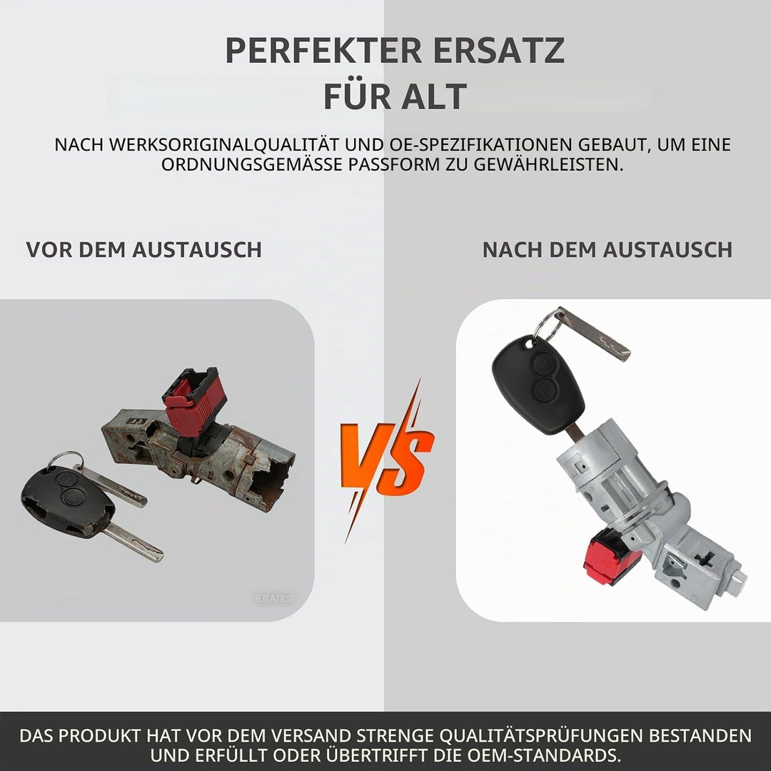 KASturbo Zündschlossschalter für Trafic Clio MK3 Kangoo MK2 7701208408, Zündschloss Barrel Startersc