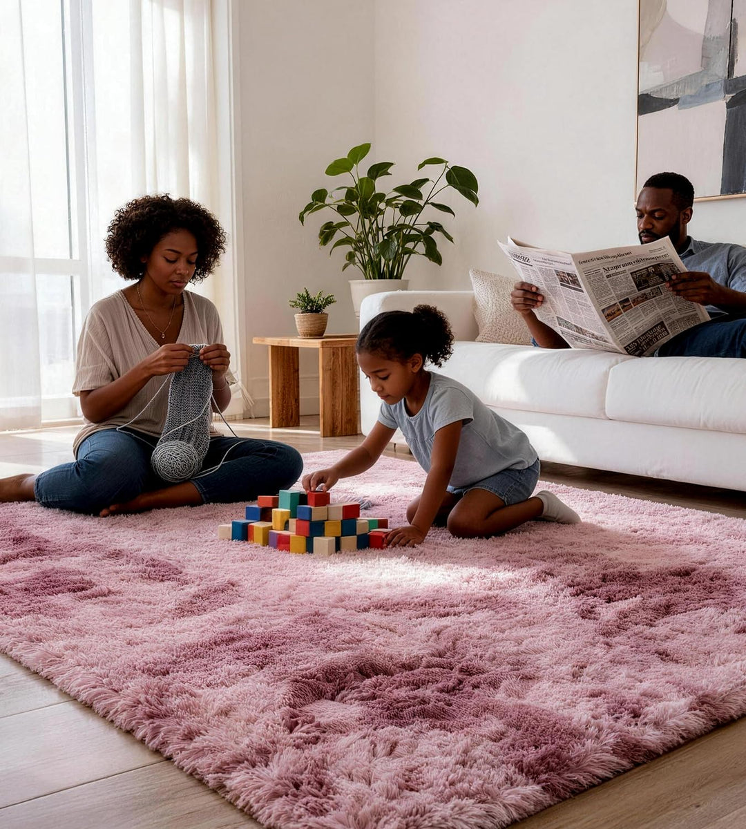 MARATIP Plüsch Teppich,Flauschiger Teppich Rund,grosse Grösse modernes Wohnzimmer,Kinder Mädchen,wei