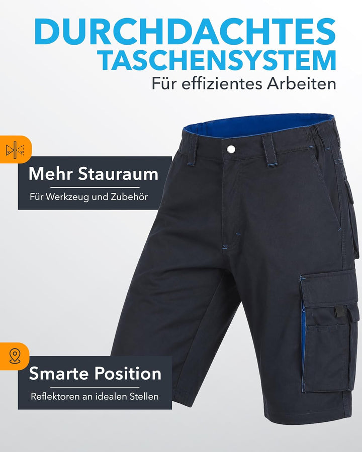 TMG Arbeitsshorts Herren Finesse - leichte Cargo Bundhose kurz aus robustem Baumwoll-Polyester-Mix m