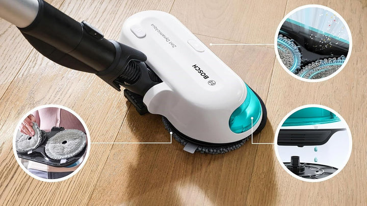 Bosch, Unlimited 7 ProHygienic Aqua Kabelloser Staubsauger, 2-in-1 DynamicAqua Bürste, konventionell