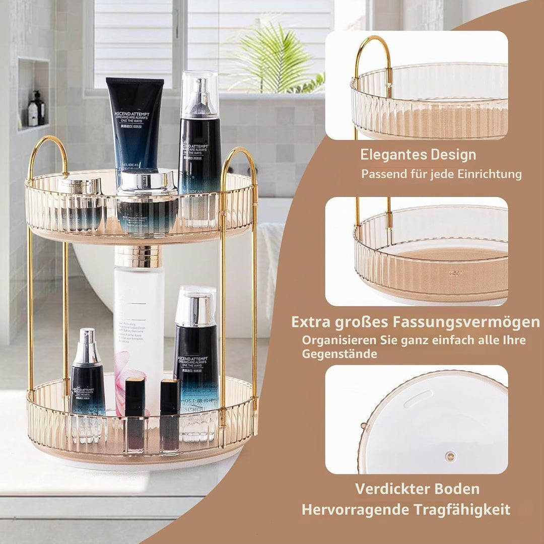 CESTATIVO Make Up Organizer, 360° Drehbar Kosmetik Organizer, Beauty Organizer, Hautpflege Organizer