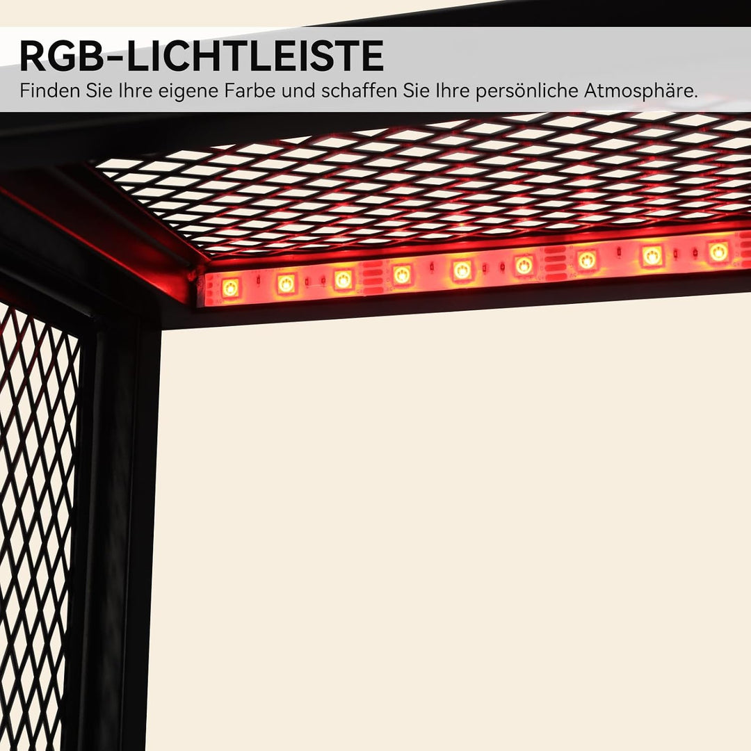 YOURLITE Weinregal Wand,Moderne Metall Bar Regale,mit LED-Licht,Holz,Weiss | Weinregale Display Rack