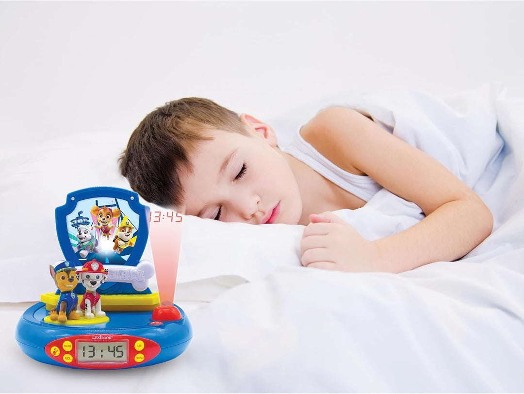 Lexibook, Paw Patrol, Projektorwecker für Kinder, Nachtlicht und Zeitprojektion an die Decke, Sounde