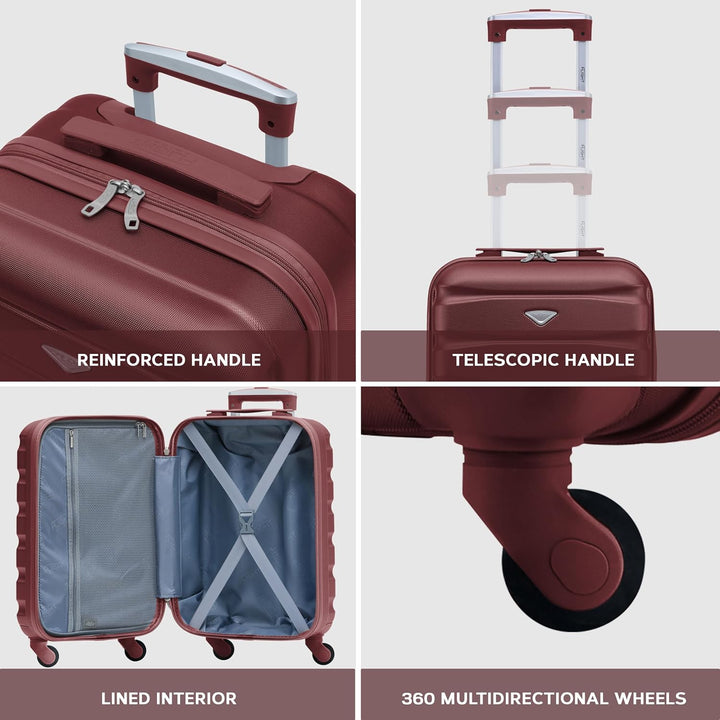 Flight Knight 3er-Pack Leichte 4-Rad-abs-hartschalenkoffer Handgepack, Zugelassen Fur Uber 35 Flugge