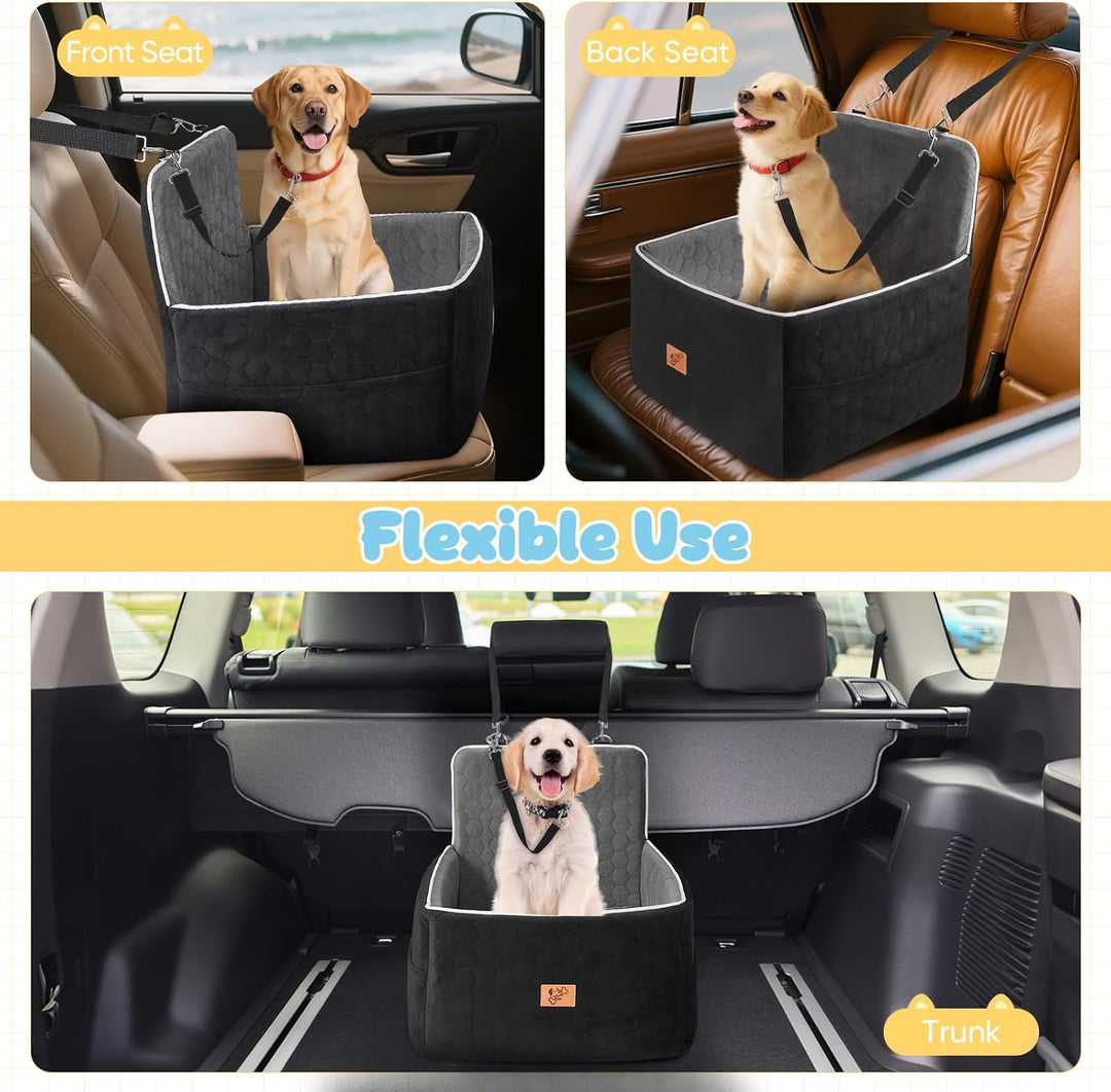 Hunde Autositz für Kleine und Mittelgrosse 52x52x50cm, Abnehmbarer und Waschbarer Sitzerhöhungssitz