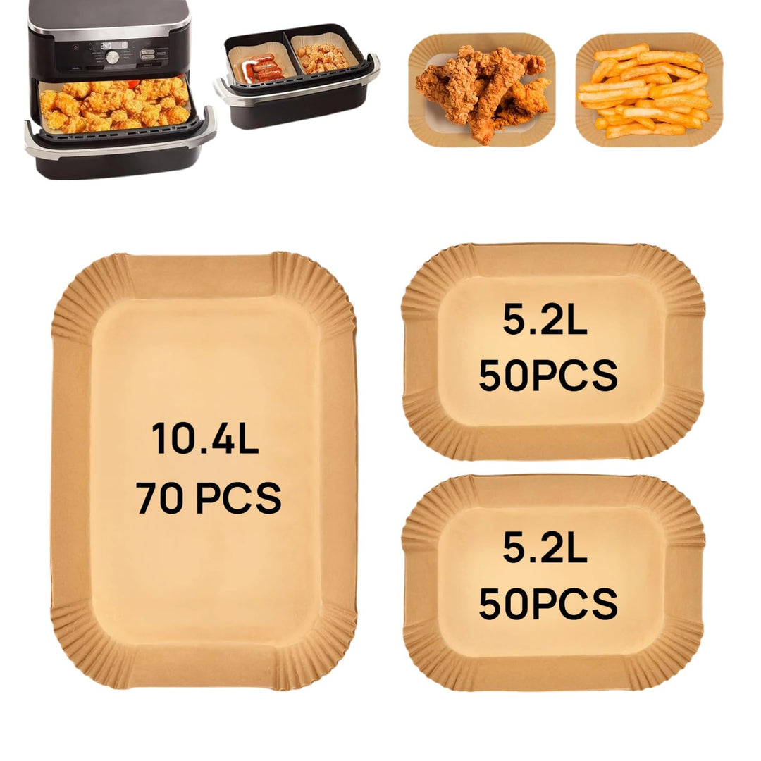170pcs Airfryer Backpapier für Ninja Foodi Flexdrawer AF500EU 10.4L, Backpapier für Heissluftfritteu