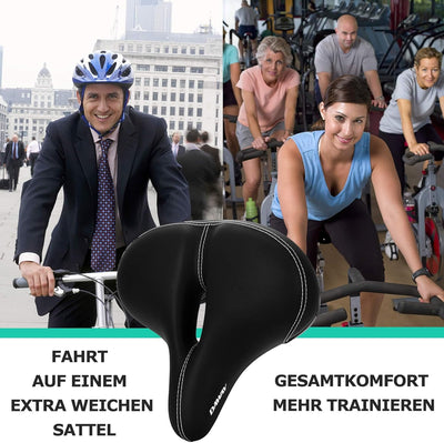 DAWAY C30 Bequemer Übergrosser Fahrradsattel - Extra Breiter Heimtrainer Fahrrad Sattel für Damen He