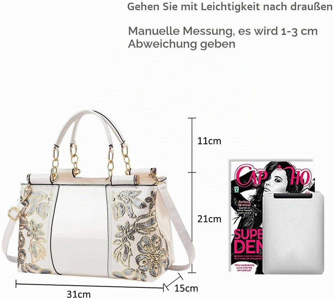 NICOLE&amp;DORIS Handtasche Damen Schultertasche Mode Frauen Umhängetasche Lackleder Handtasche Damen Sh