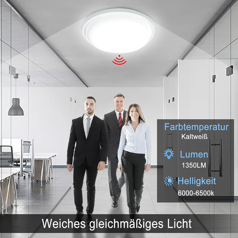 ACXIN LED Deckenleuchte mit Bewegungsmelder, LED Sensorleuchte, Moderne Induktionslicht, Wandlampe F