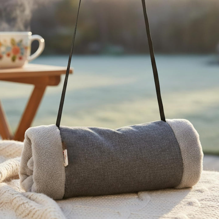 SENIORI Handmuff - Wärme und Komfort für ROLLSTUHLFAHRER mit Weichem Fleece und Breitem Halsriemen (
