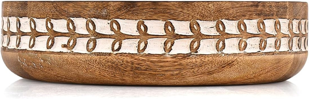 Obstschale aus Mangoholz, Küchentheke und Esstisch, Tafelaufsatz, für Lebensmittel, Salat, Brot oder
