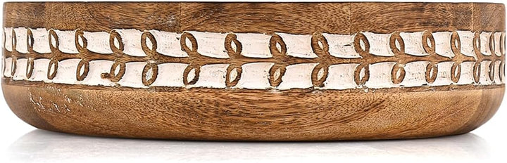 Obstschale aus Mangoholz, Küchentheke und Esstisch, Tafelaufsatz, für Lebensmittel, Salat, Brot oder