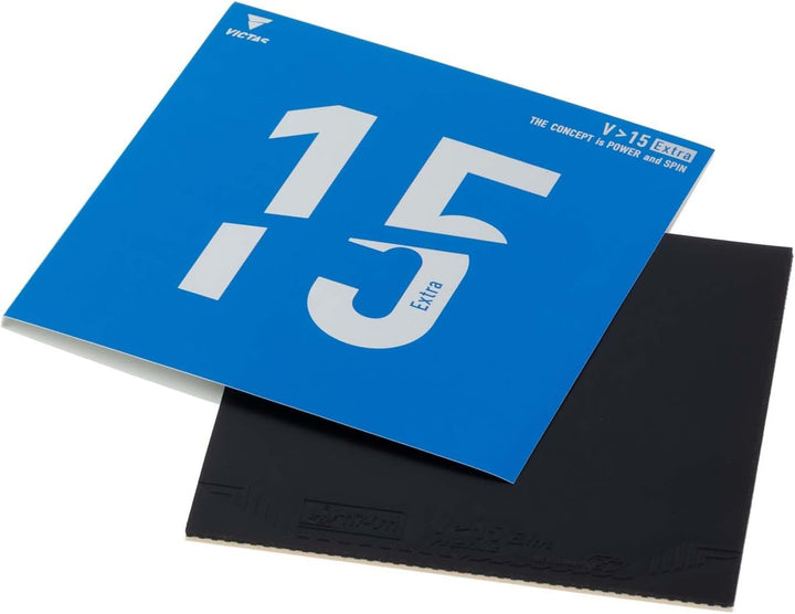 Victas V>15 Extra Tischtennisgummi Schwarz MAX, Schwarz MAX