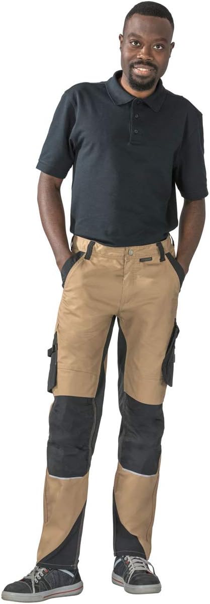 Planam Herren Cargo Norit Herren Bundhose 58 Sand/Schwarz, 58 Sand/Schwarz