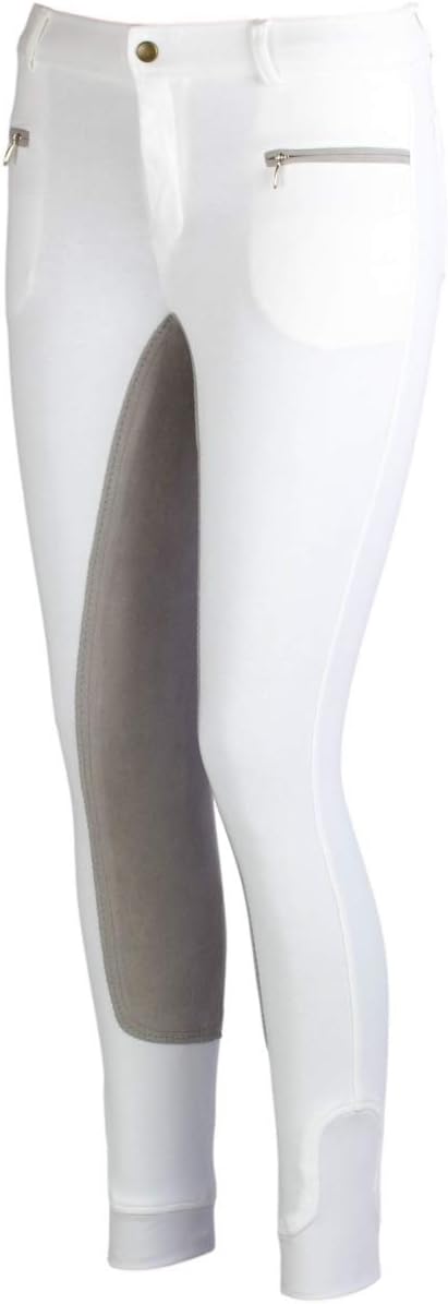 RL24 Damen Reithose Vollbesatz Flex BASICLINE, Weiss/Grau