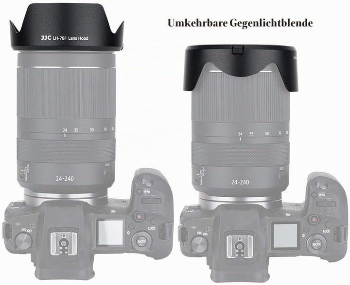 JJC Umkehrbare Gegenlichtblende für Canon RF 24-240 mm f/4-6.3 is USM Objektiv für Canon EOS R RP er