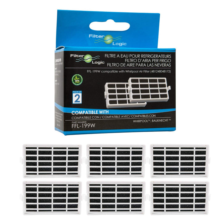 FilterLogic FFL-199W | 6er Pack - Antibakterielle Hygiene Luftfilter kompatibel mit Bauknecht Whirlp