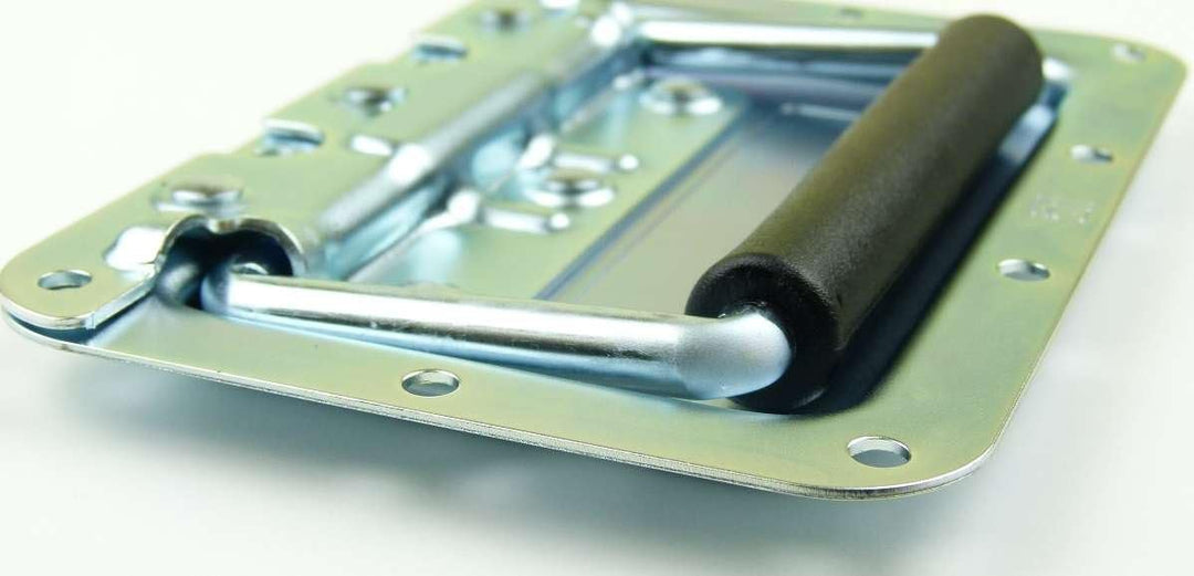 Adam Hall Hardware 34082 M12 AH - 12er Set Klappgriff / Kistengriff gefedert silber in 8 mm Einbausc