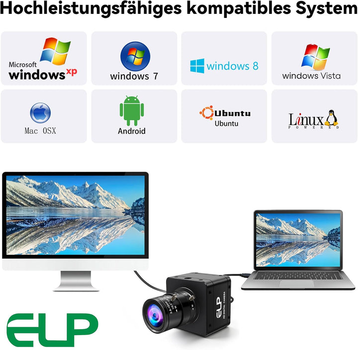 G ELP Hochgeschwindigkeit Global Shutter USB3.0 Manuelle Zoom Kamera, 720P/200fps, 1200P/120fps, USB