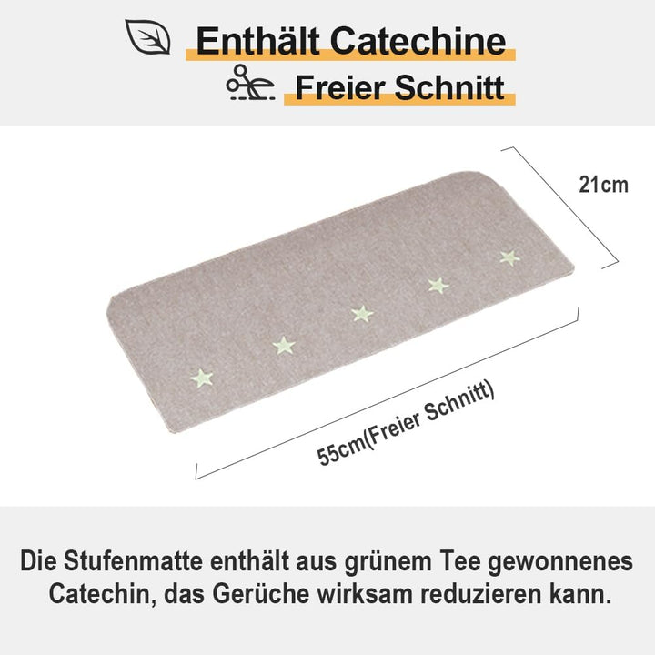 FuKuEn Beige Stufenmatten Leuchtend Waschbar Rutschmatte Treppenstufen Selbstklebend Stufenmatten Zu