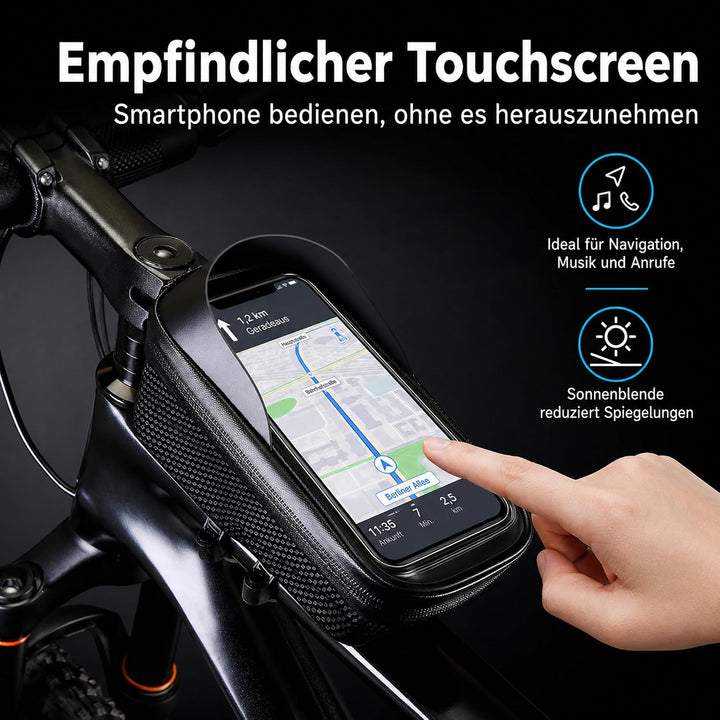 Rahmentasche Fahrrad mit TPU Touchscreen &amp; Sonnenblende