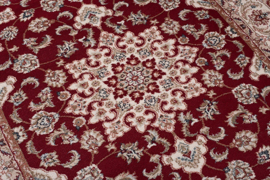 Traditioneller Klassischer Teppich für Ihre Wohnzimmer - Weinrot Beige Creme - Perser Orientalisches