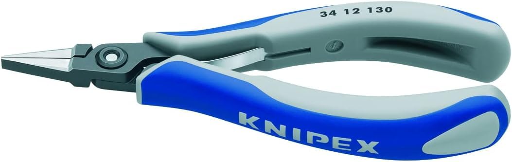 Knipex Präzisions-Elektronik-Greifzange brüniert, mit Mehrkomponenten-Hüllen 135 mm 34 12 130 flache