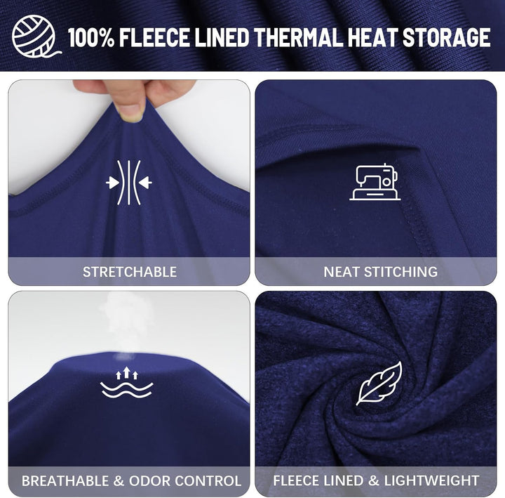 Herren Thermounterwäsche Funktionsunterwäsche Atmungsaktiv Thermo Unterwäsche Baselayer-Set, Blau