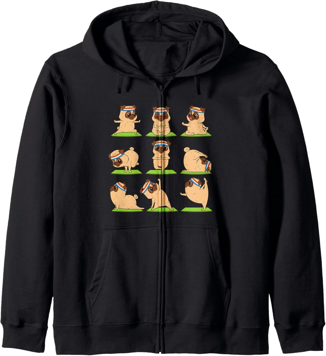 Mops Yoga Position Workout Mops Hund Geschenk Kapuzenjacke