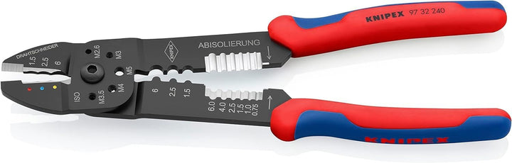 KNIPEX Crimpzange schwarz lackiert, 97 32 240 | Mit Mehrkomponenten-Hüllen 240 mm 240 mm Mehrfarbig,