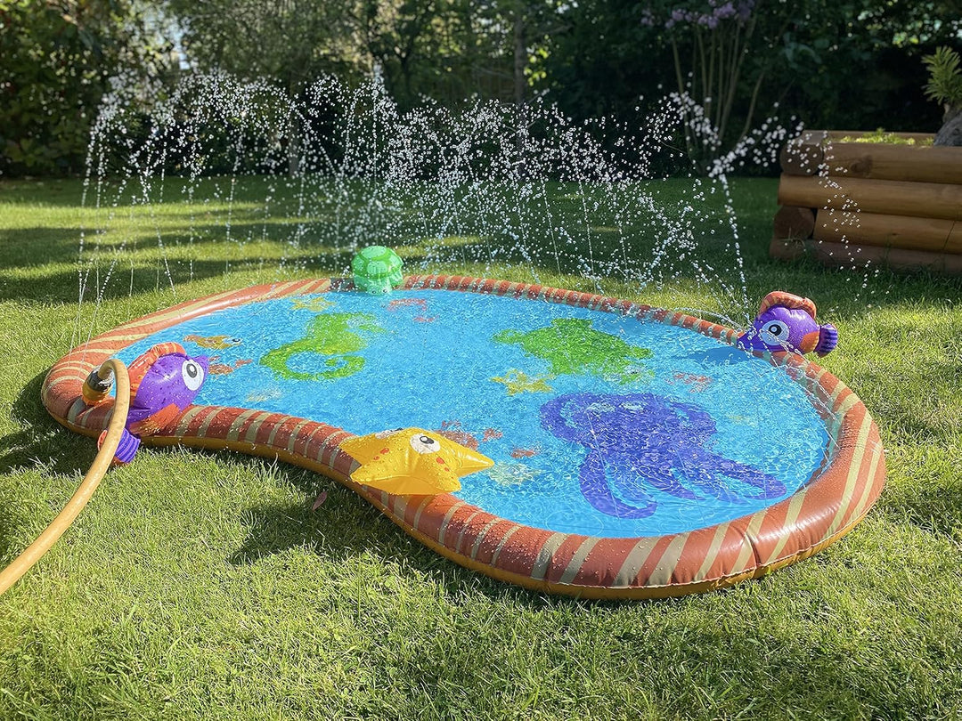 Wasserspielmatte, langlebig, tragbar, aufblasbar Sprinkler Pad Sprinkle und Splash Planschbecken Som